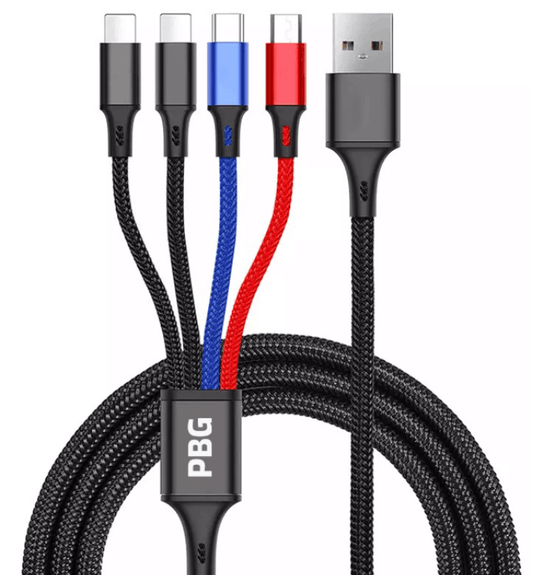 4-in-1 Universal Charging Cable 2-Pack — 4 ft