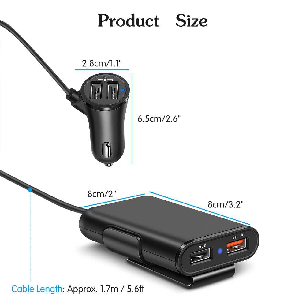 Quick-Clip Multi-Port Car Charger