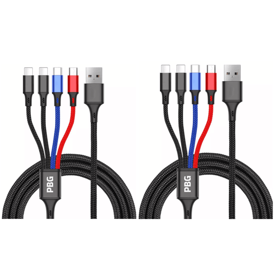 4-in-1 Universal Charging Cable 2-Pack — 4 ft