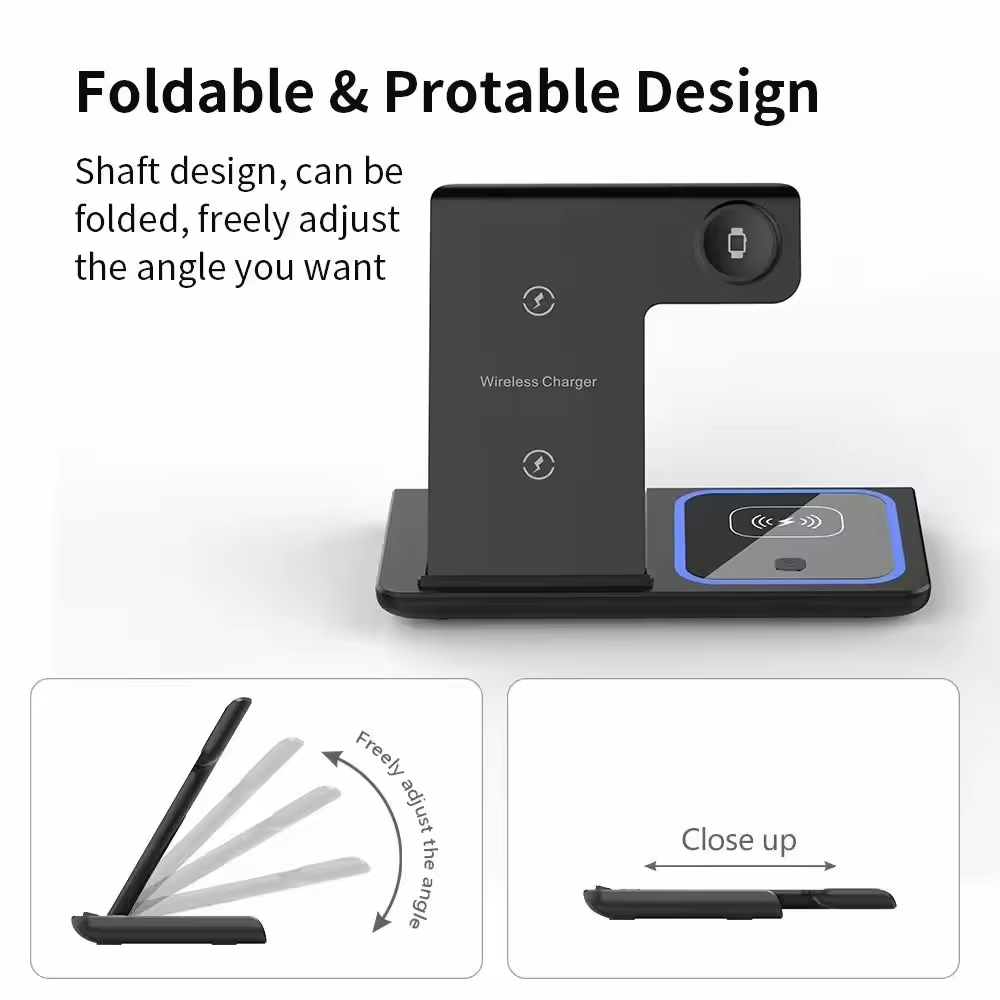 Foldable 3-in-1 Wireless Charging Station