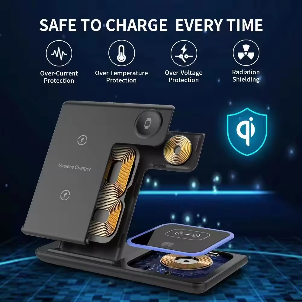 Foldable 3-in-1 Wireless Charging Station