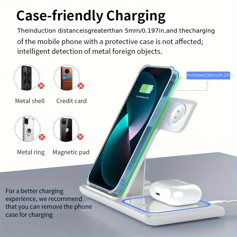 Foldable 3-in-1 Wireless Charging Station