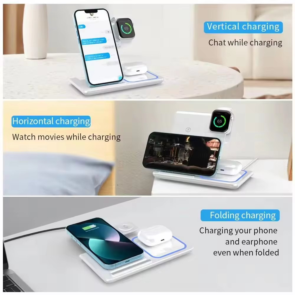 Foldable 3-in-1 Wireless Charging Station