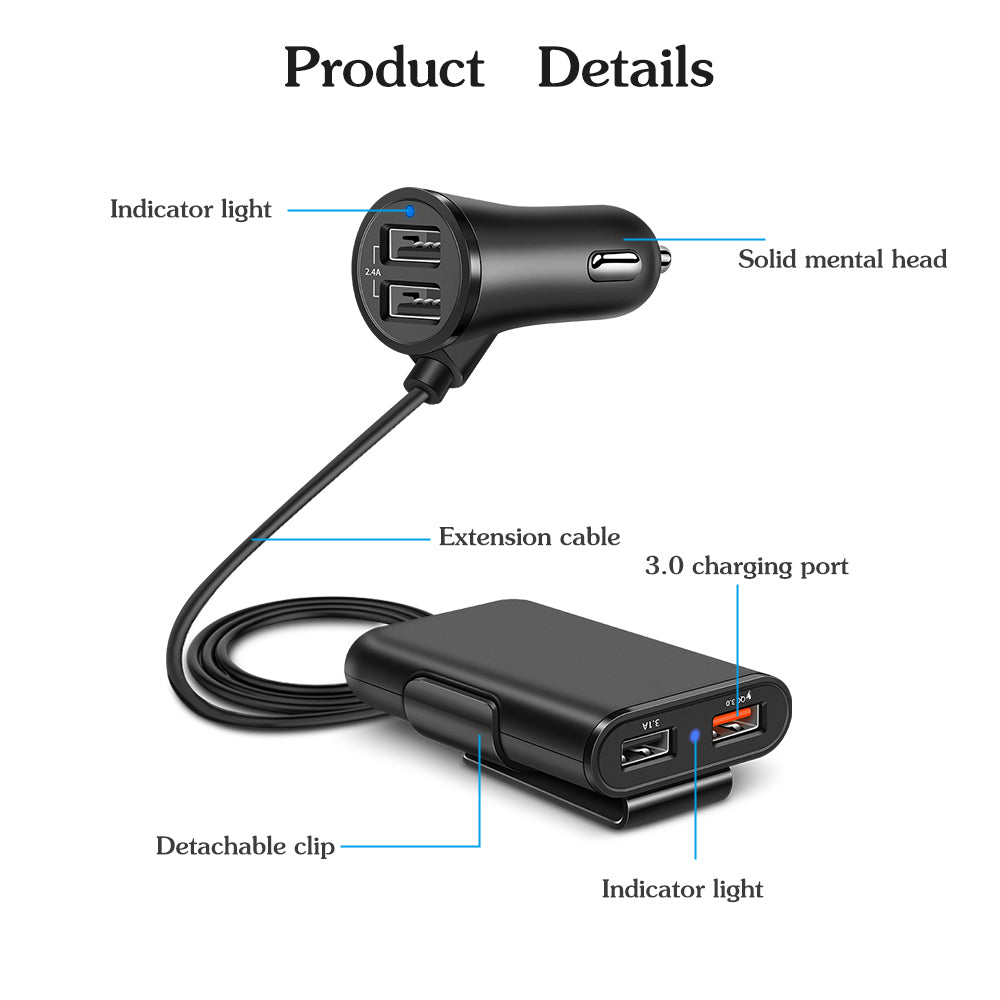 Quick-Clip Multi-Port Car Charger